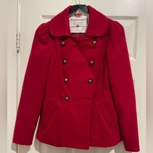 Women's Double-Breasted Red Jacket